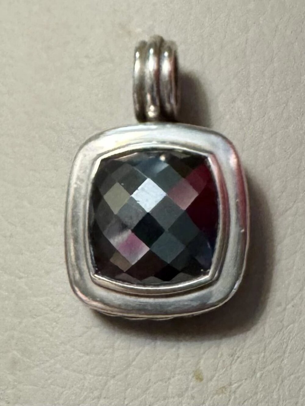 AUTHENTIC DAVID YURMAN Hematite ALBION Pendant/Enhancer Sterling Silver